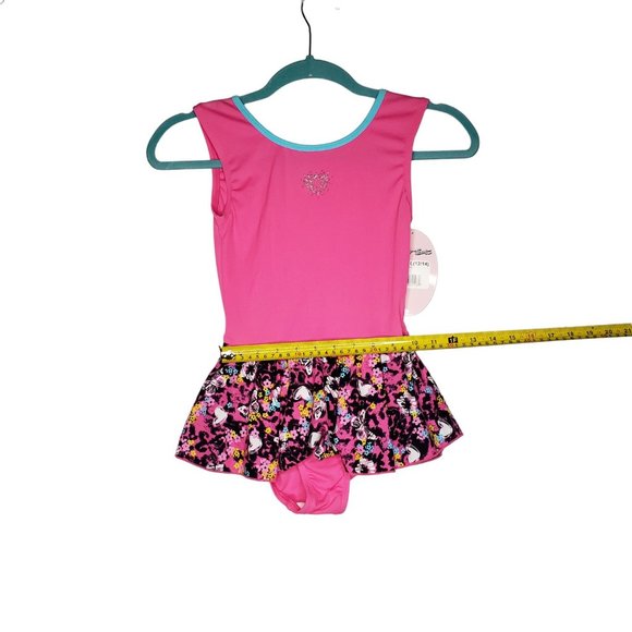 Moret Flower Power Tank Skirtall Dance Leotard Strawberry Girls Size Large 12/14 - Picture 12 of 12